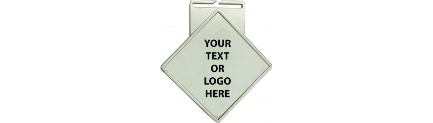 90MM DIAMOND MEDAL (3MM THICK) - GOLD, SILVER OR BRONZE